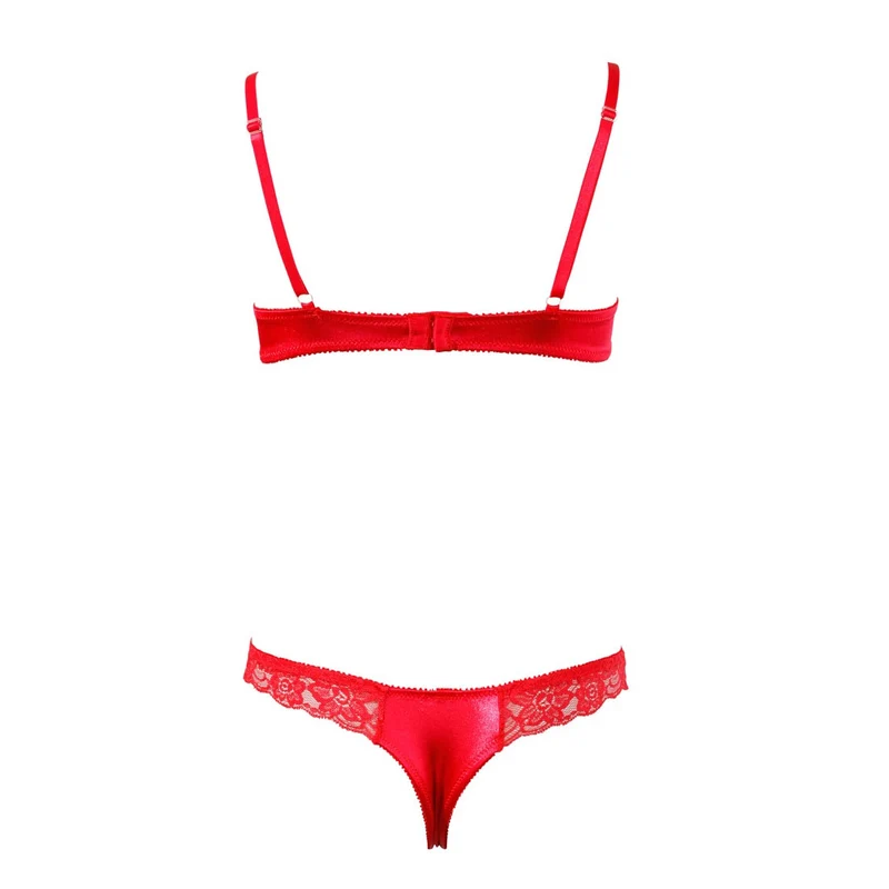 Rotes BH-Set 75-85B aus Spitze & Satin "Valerie"