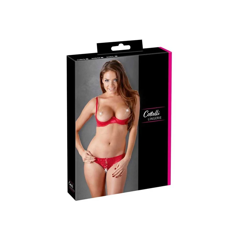 Rotes BH-Set 75-85B aus Spitze & Satin "Valerie"