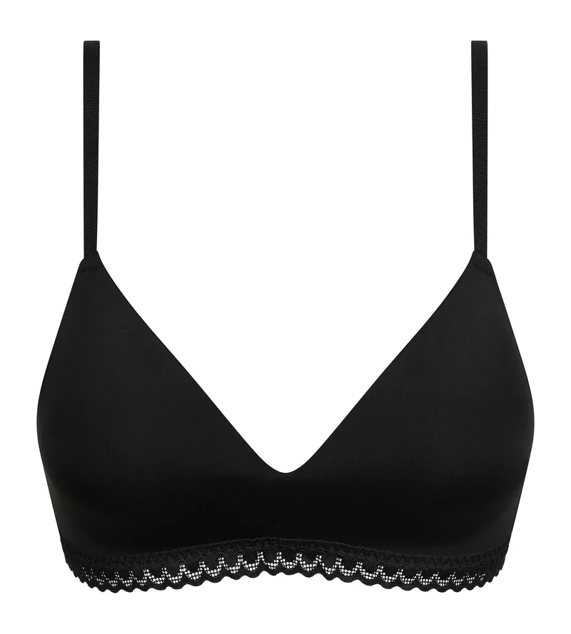 Schwarzer Padded Triangel-BH ohne Bügel – Daily Micro