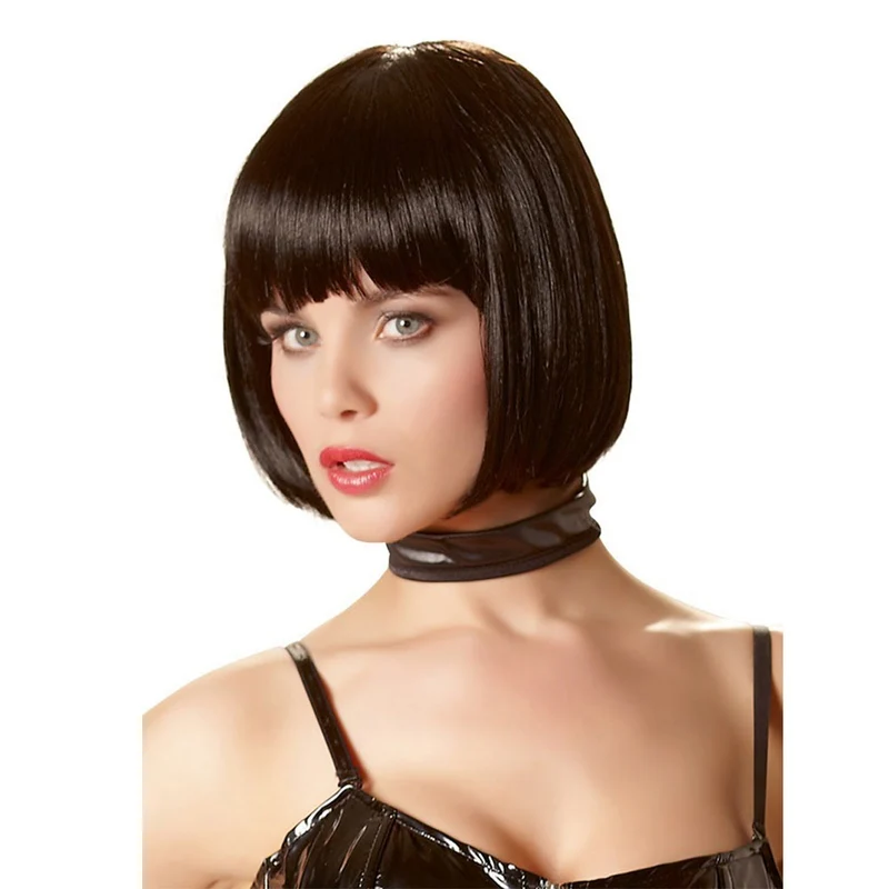 Perücke schwarz in Bob-Form