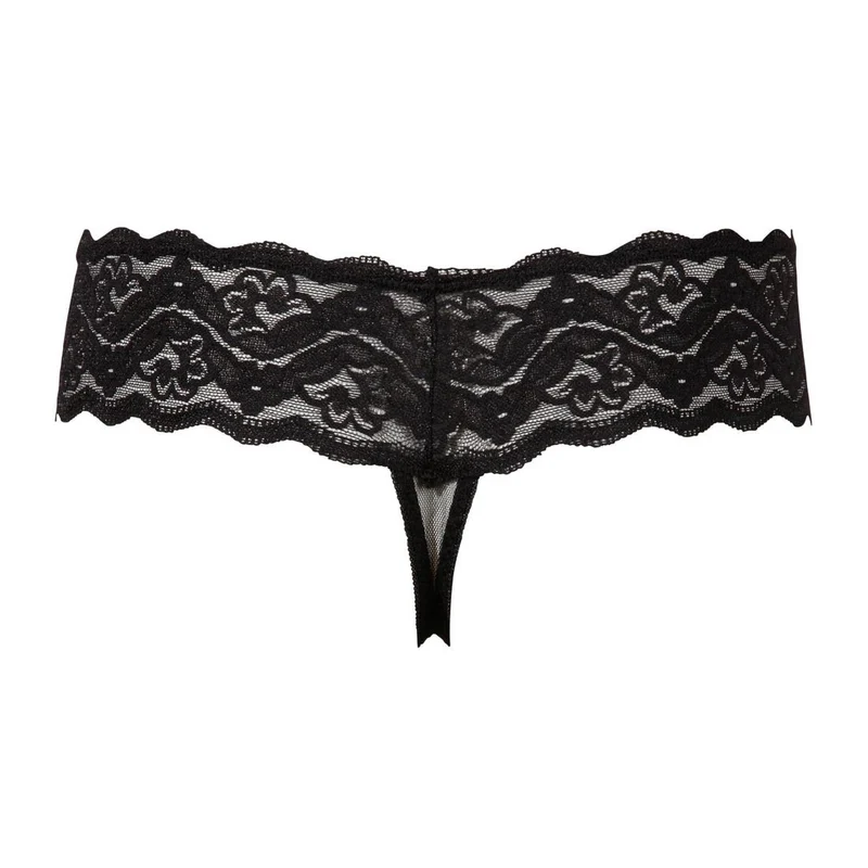 Damen String mit zarter floraler Spitze und Perlenkette "Paola"