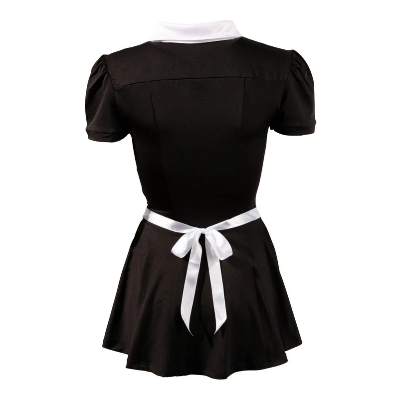 Mini-Kleid mit Rüschenverzierung S - XL inkl. Schürze "Service"