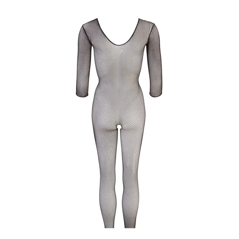 Langarm Netz-Catsuit ouvert S-L schwarz "Mira"