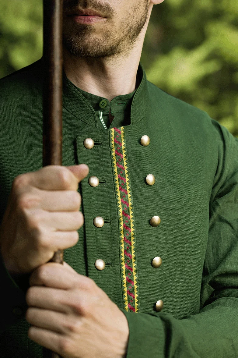 Pfoad aus patiniertem Leinen