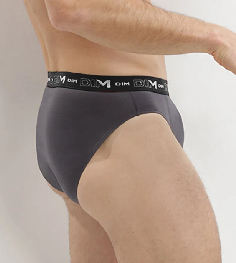 3er-Pack Slips aus Stretch-Baumwolle grau/chilirot/schwarz