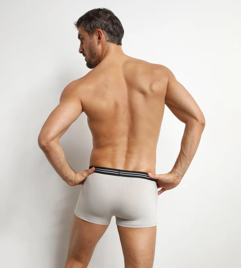 2er-Pack Herren-Boxershorts aus Stretch-Baumwolle Schwarz Grau EcoDim
