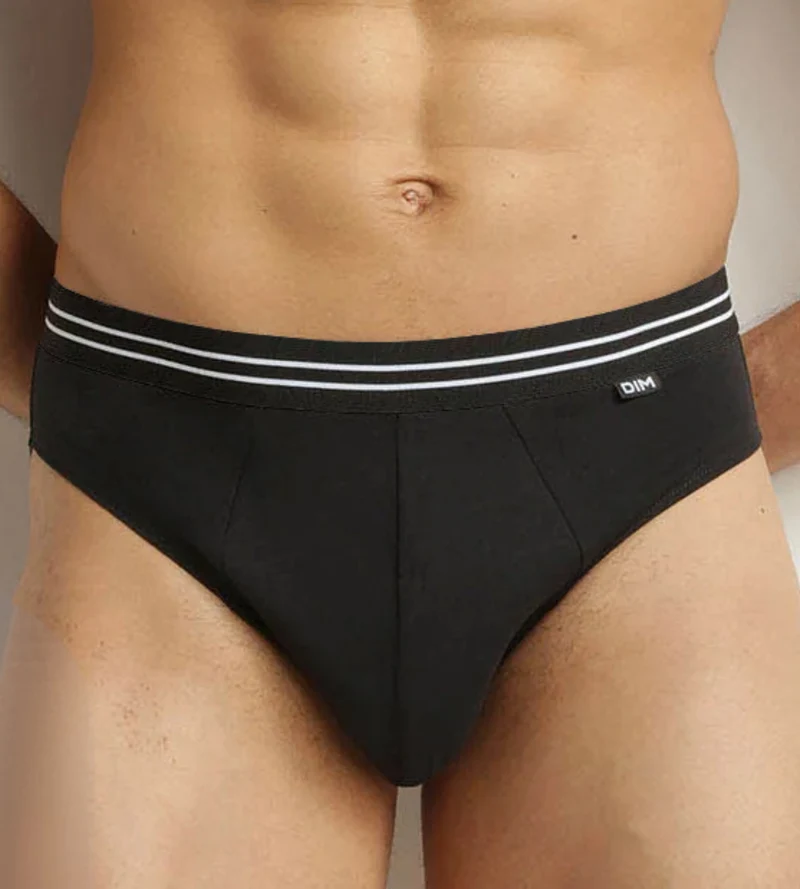 4er-Pack schwarze Slips aus Stretch-Baumwolle - EcoDIM
