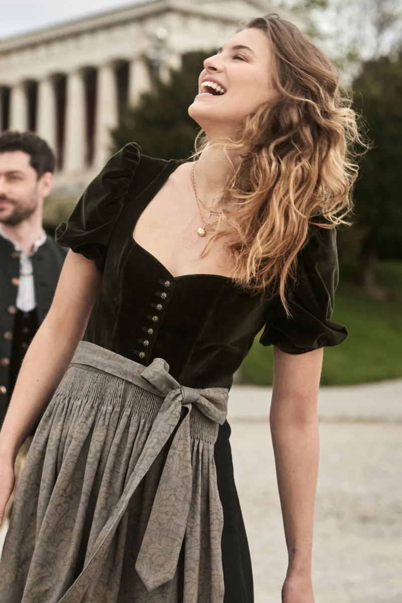 Gottseidank Ärmeldirndl Lina bronzegrün