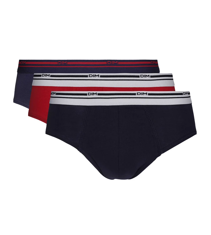 3er-Pack lavarote/dunkelblaue Slips aus Stretch-Baumwolle - Classic Colors