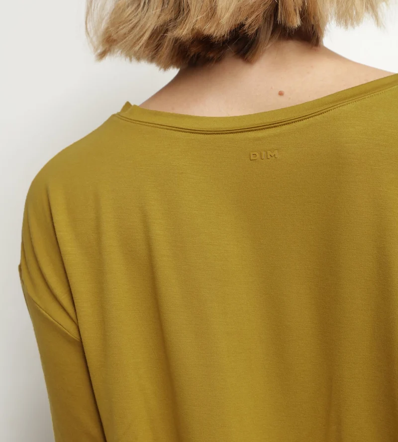 Sport-T-Shirt für Damen in Olivgrün Viskose mit offenem Rücken Dim Move