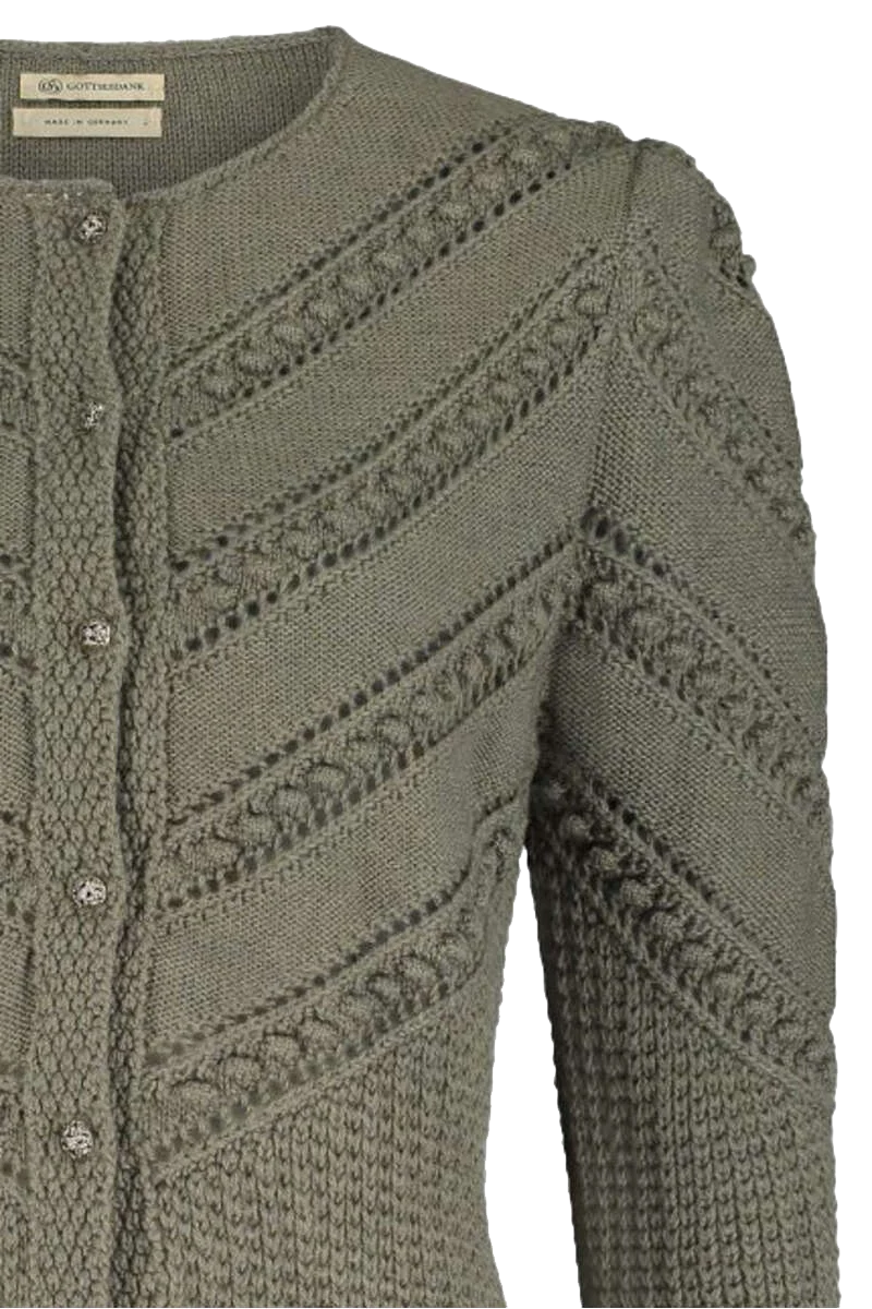 Strickjacke mit V-Lochmusterung