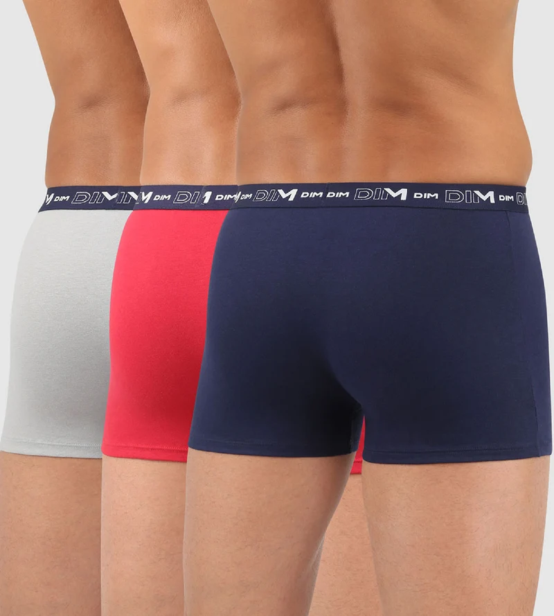 3er-Pack denimblaue/purpurrote/stahlgraue Boxershorts mit Logobund