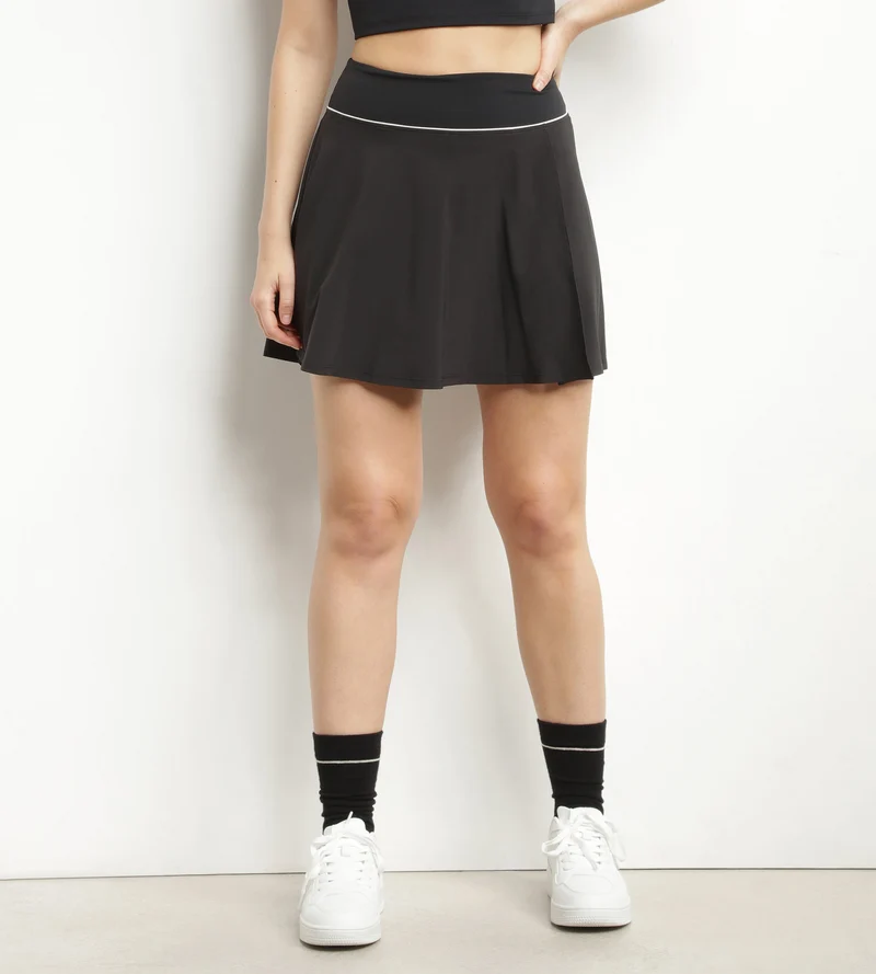 Kurzer Rock für Damen aus Mikrofaser in Schwarz Dim Move