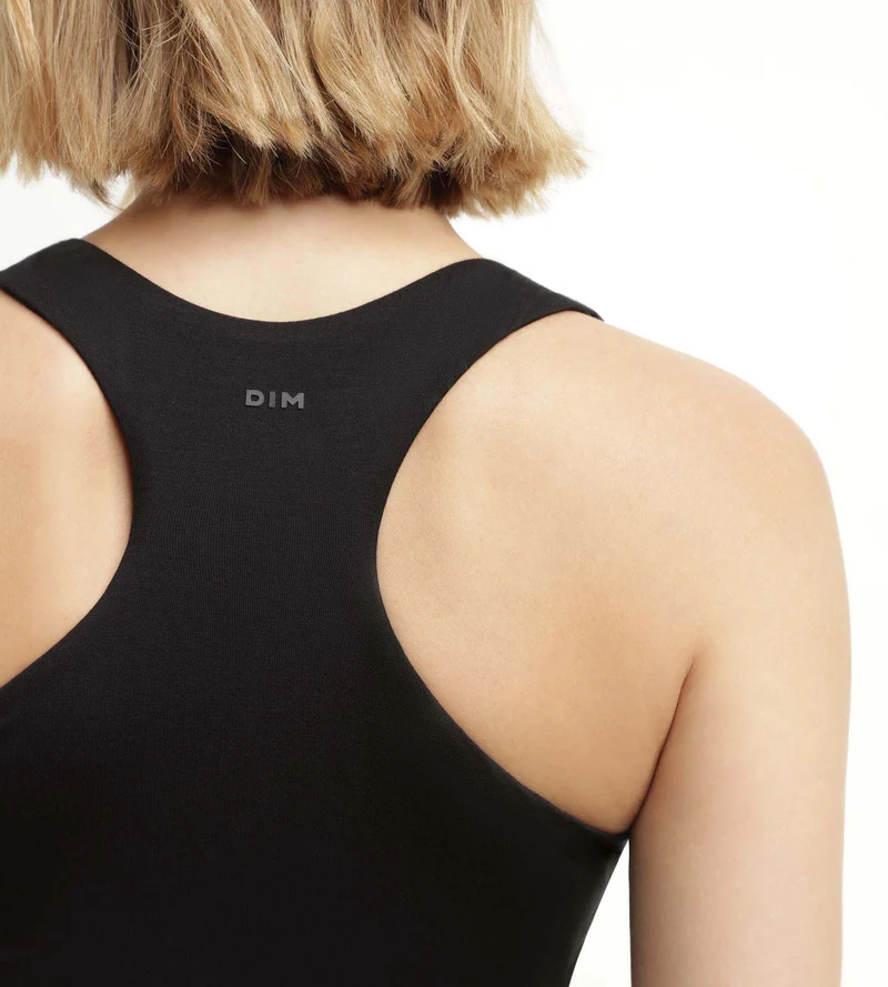 Sport-Tanktop für Damen aus schwarzer Viskose mit BH Dim Move