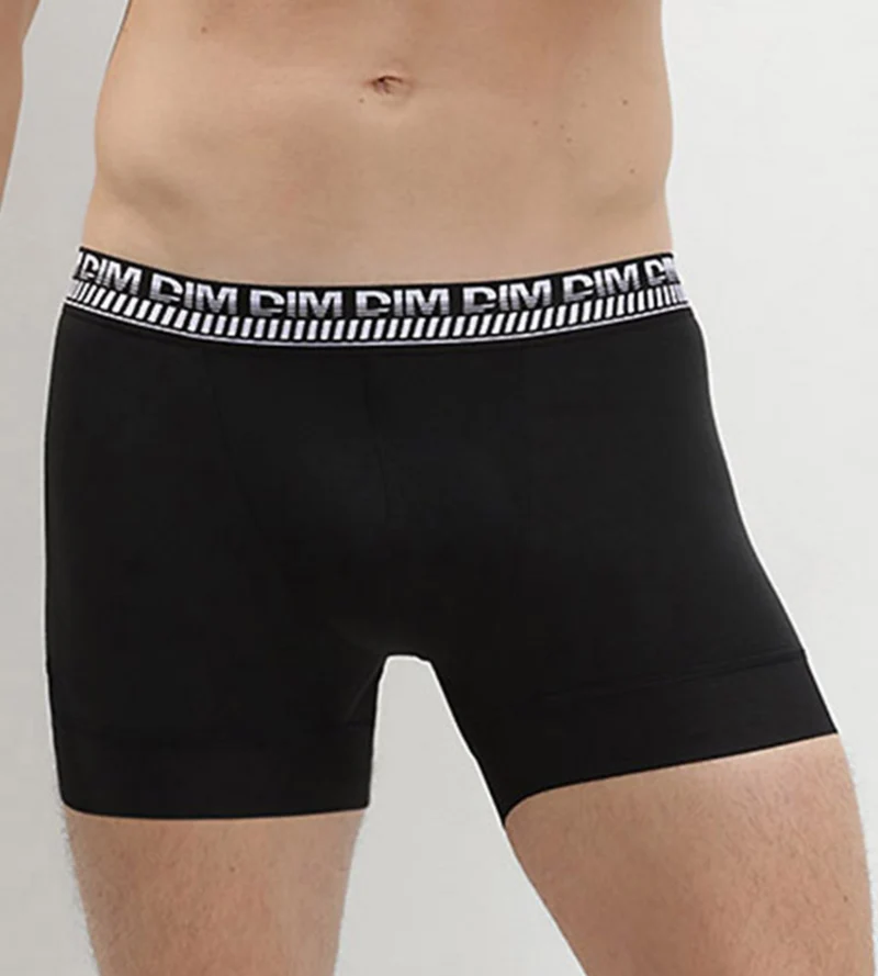 2er-Pack schwarze Boxershorts mit PowerGrip Beinabschluss - Stay & Fit