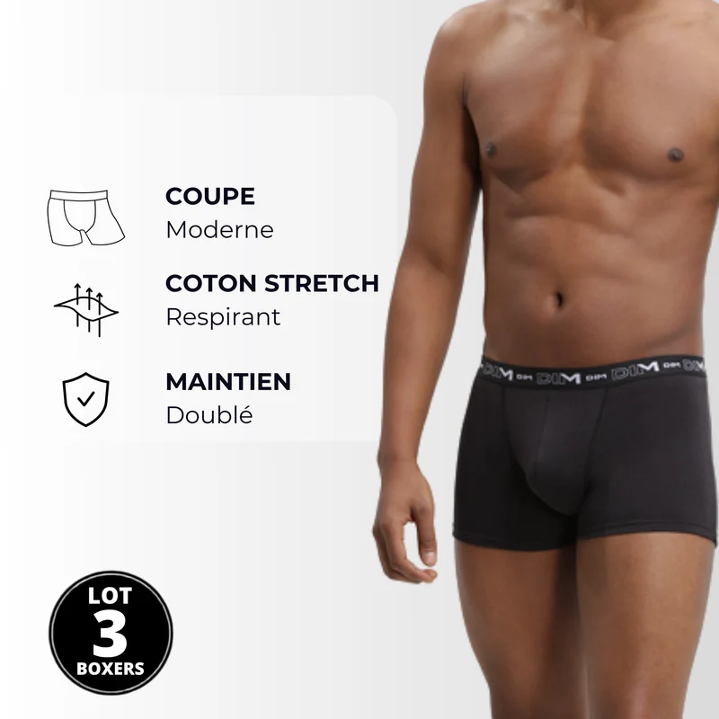 3er-Pack schwarze Boxershorts mit Logobund