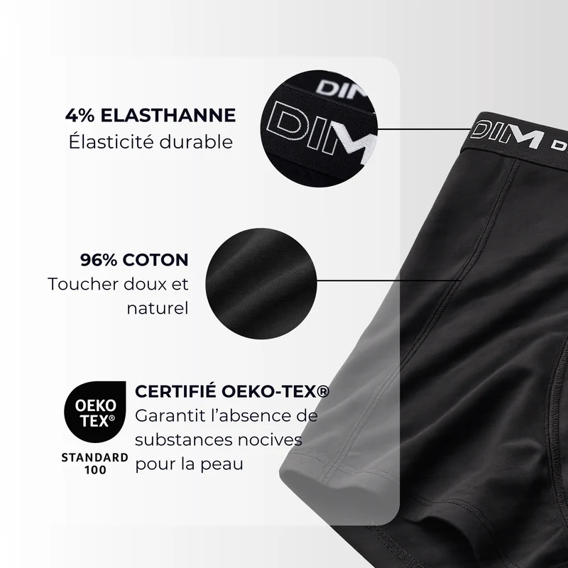 3er-Pack schwarze Boxershorts mit Logobund