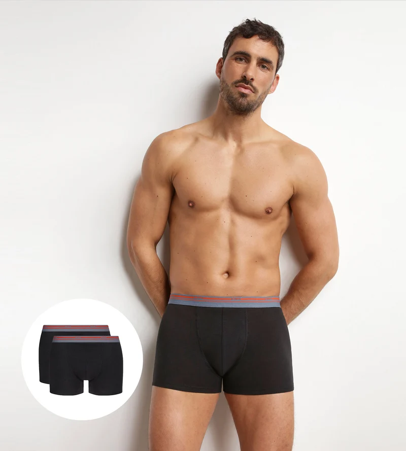 2er-Pack Stretch-Baumwollboxershorts für Herren Daily Colors