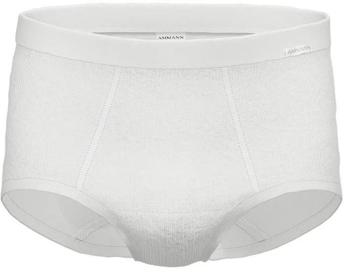 AMMANN Organic 433 Doppelripp Long Slip mit Eingriff weiß