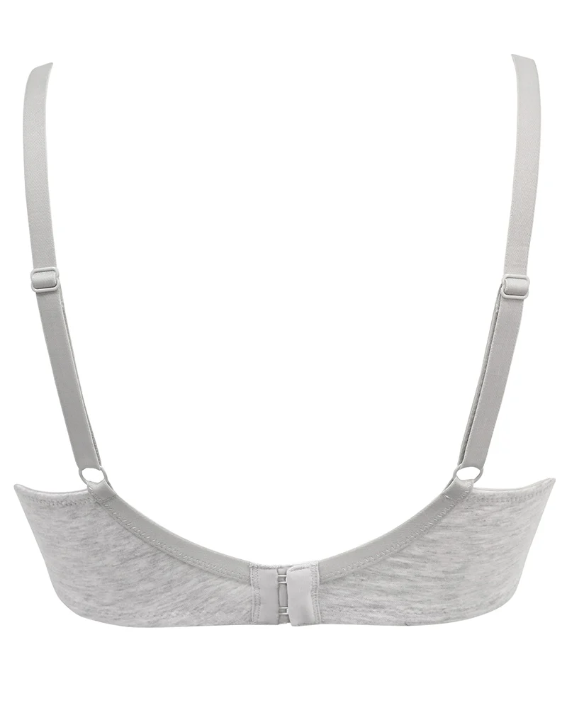 Pour Moi Love To Lounge Cotton T-Shirt Bra Grey Marl