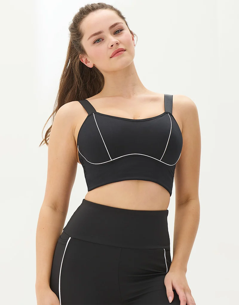 Pour Moi Energy Pulse Longline Underwired Sports Bra Black/White