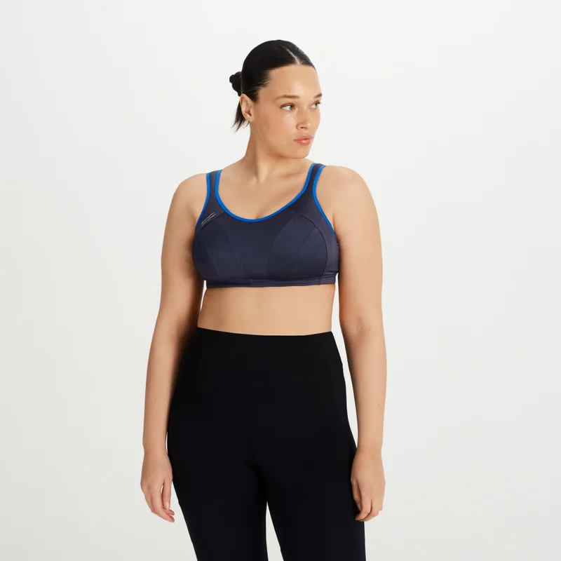 Stoßdämpfender Multisport-BH mit Stützfunktion, Dunkelgrau