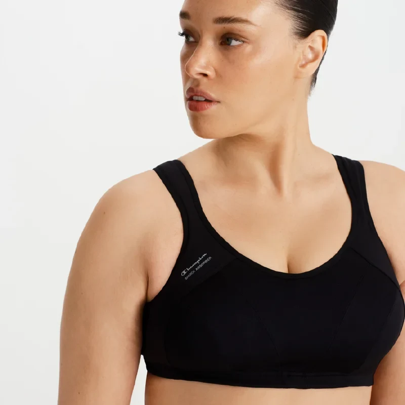 Stoßdämpfender Multisport-BH mit Stützfunktion, Schwarz