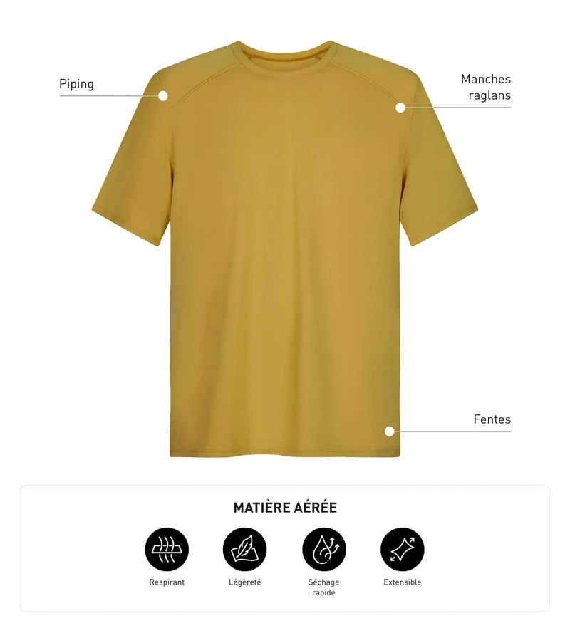 Herren-Sport-T-Shirt aus atmungsaktivem Olive Dim Move-Stoff