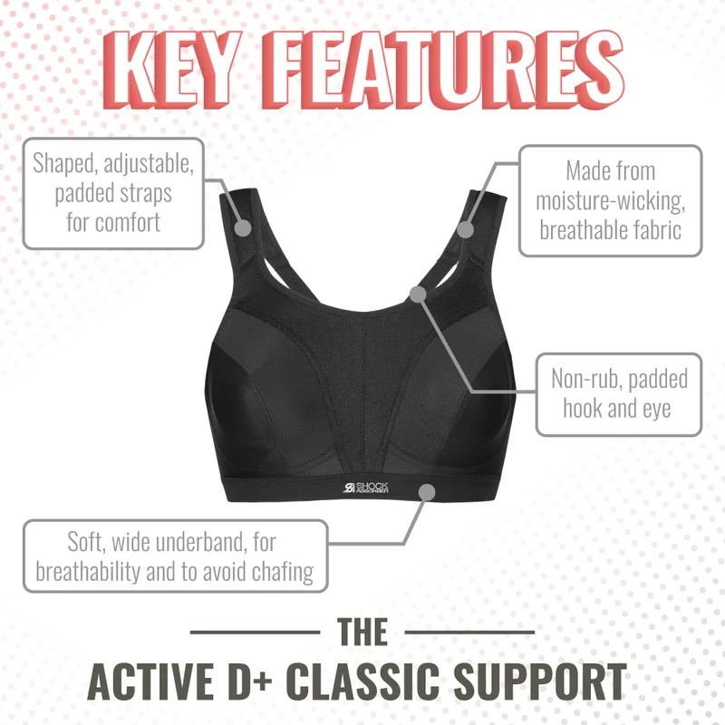 Stoßdämpfer - D+ Max Support Sport-BH Schwarz