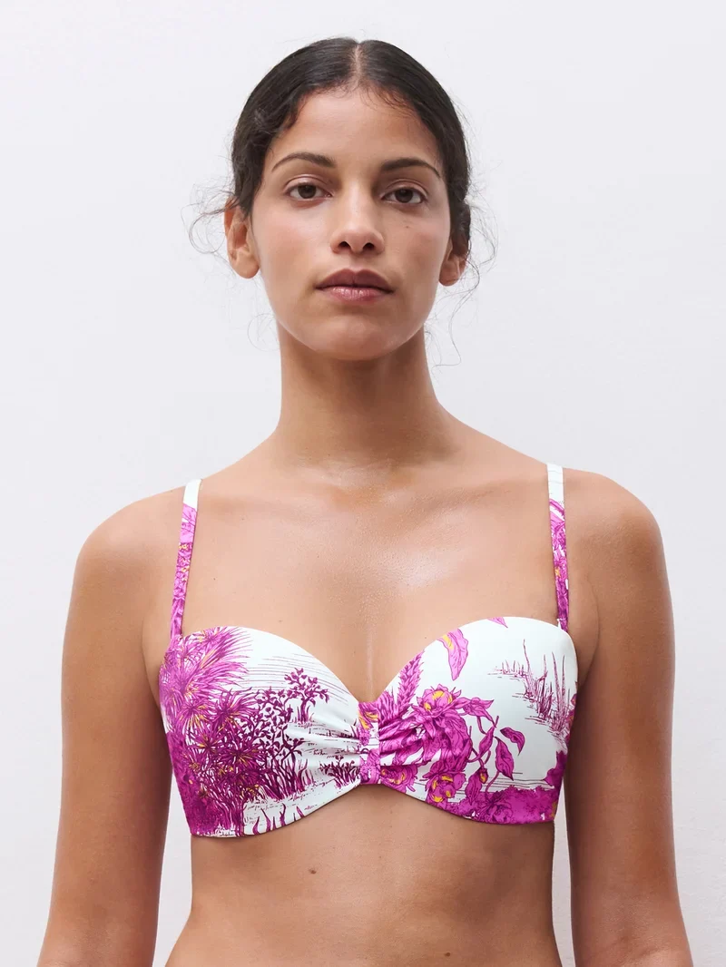 Chantelle Swimwear - Sauvage Bandeau T-Shirt Bikini Weißer Dschungel
