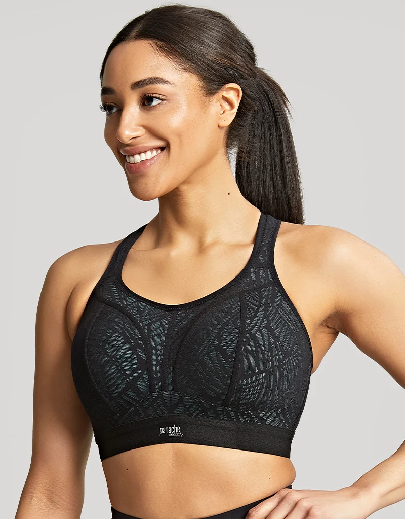 Panache Non Wired Sports Bra Black/Ice Blue