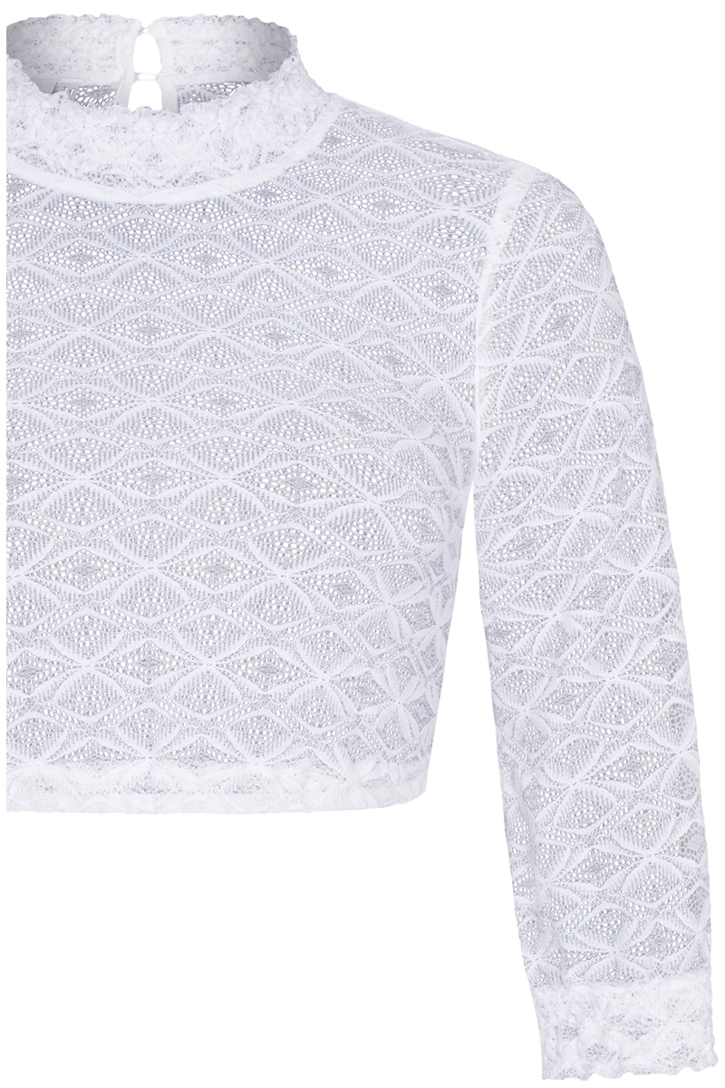 Dirndlbluse hochgeschlossen mit 3/4-Arm
