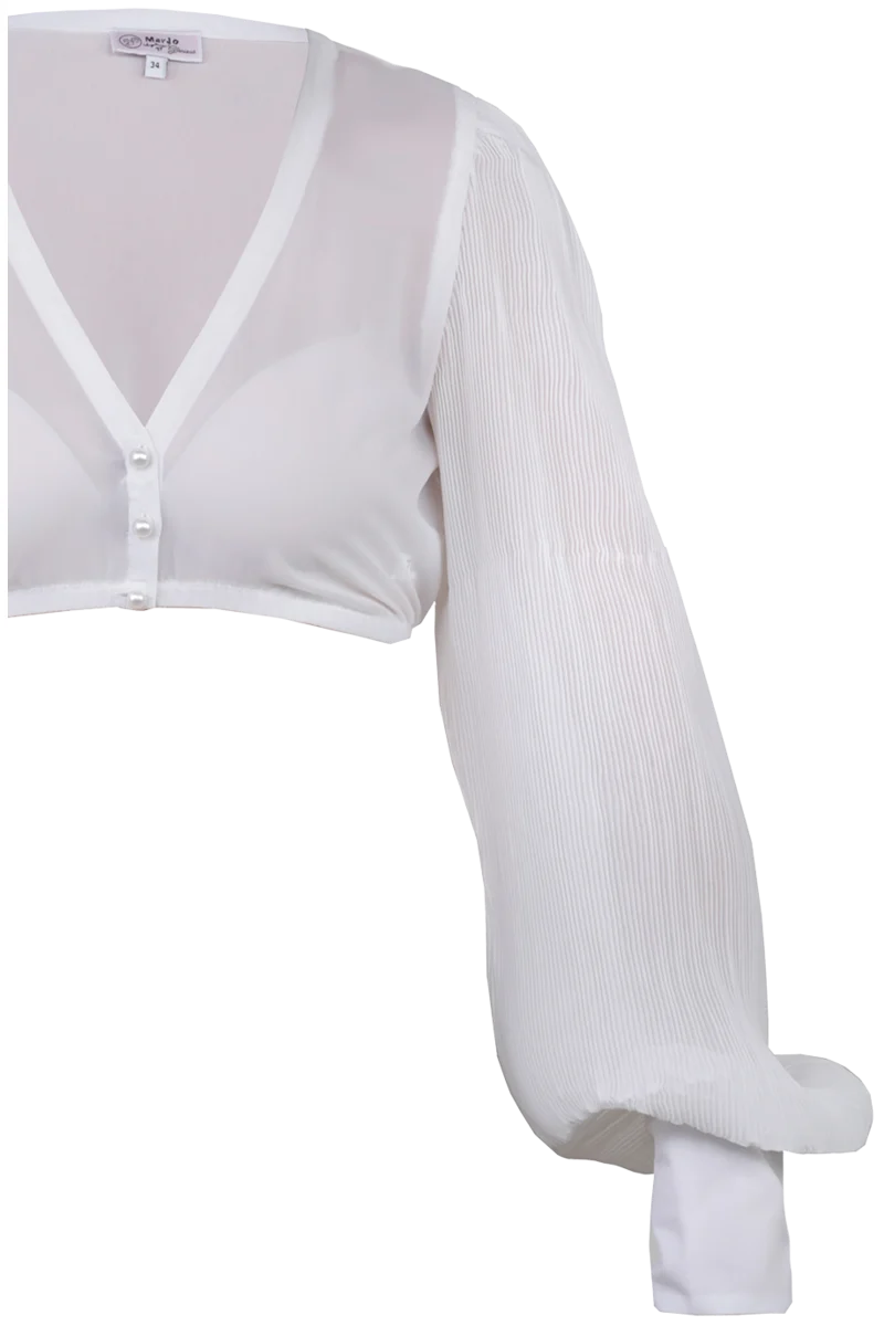 Dirndlbluse mit langen Plissee-Ärmel