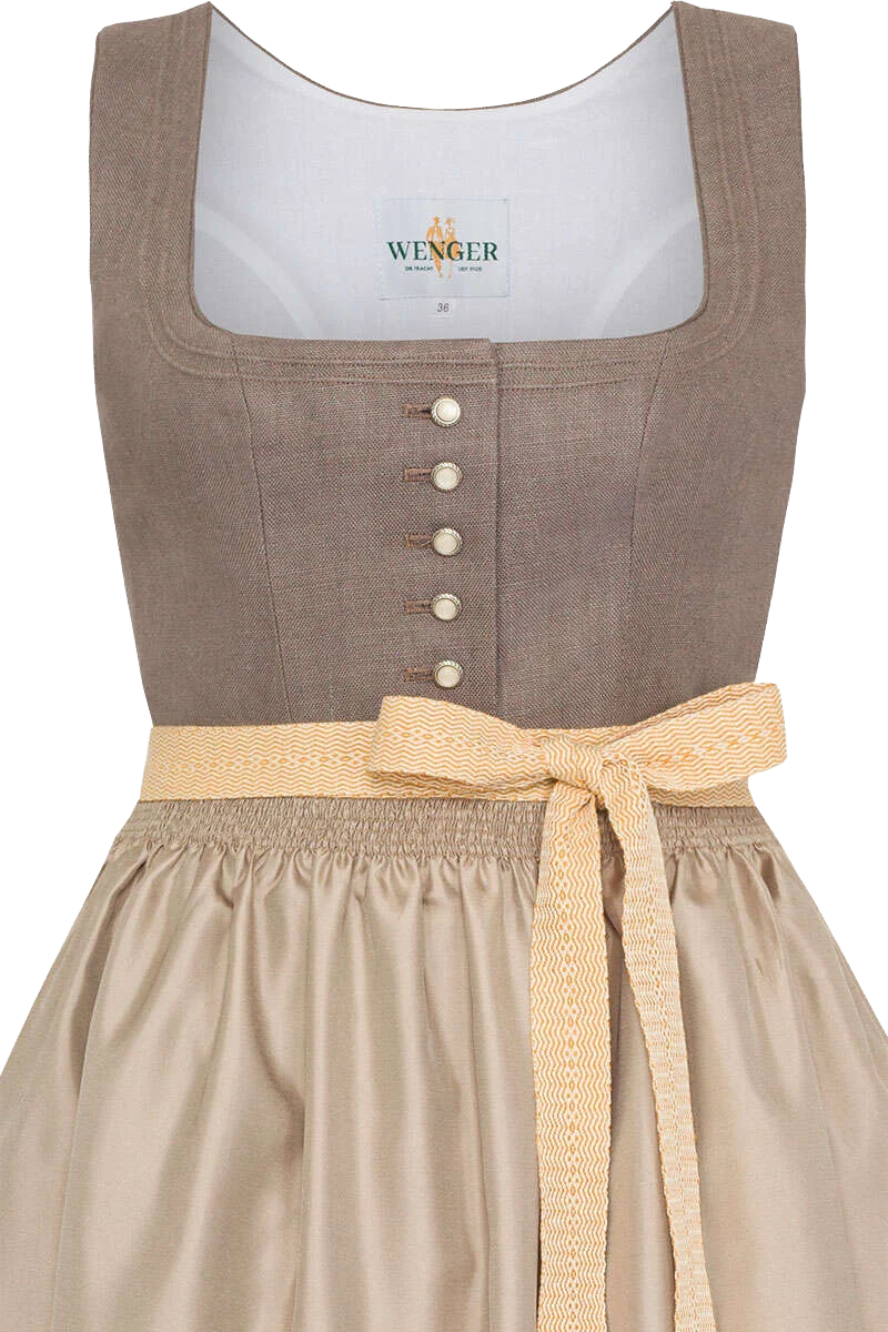 Midi-Dirndl mit Leinenoberteil