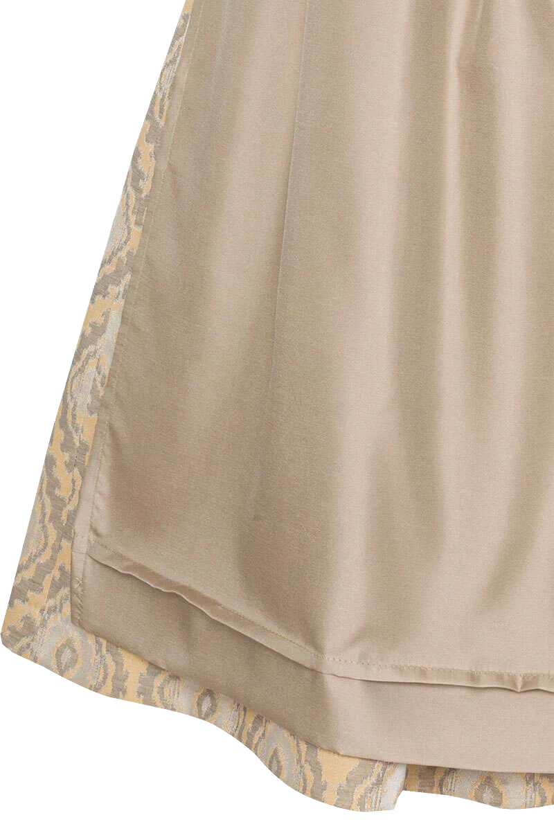 Midi-Dirndl mit Leinenoberteil