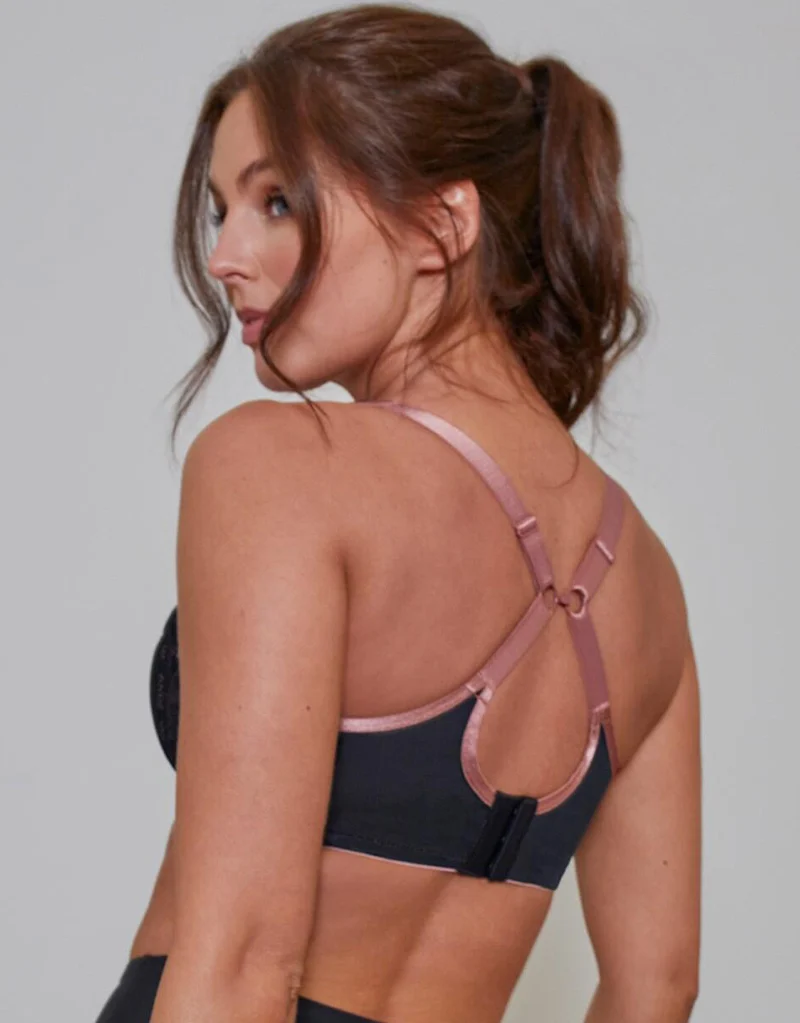 Pour Moi Energy Reach Sports Bra Black Lace