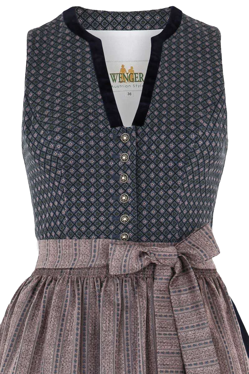 Midi-Dirndl hochgeschlossen Stretch