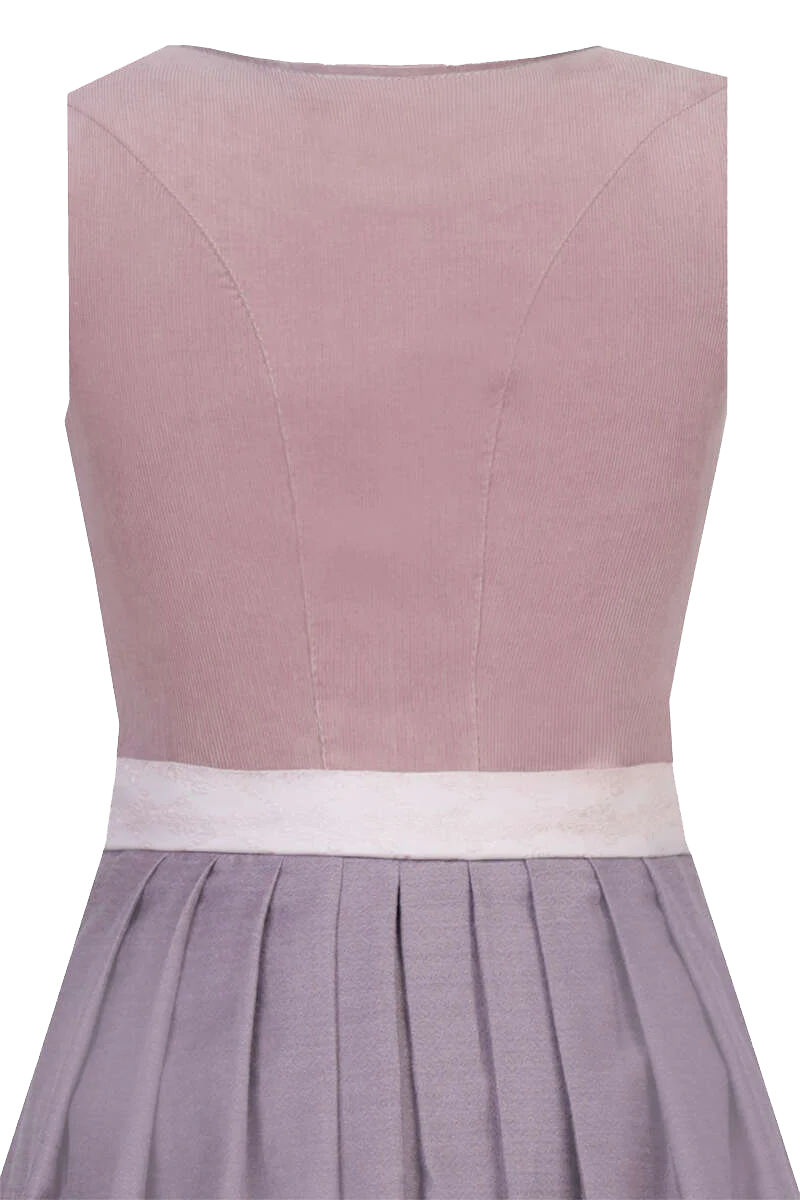 Midi-Dirndl mit Cordmieder - puder rosa