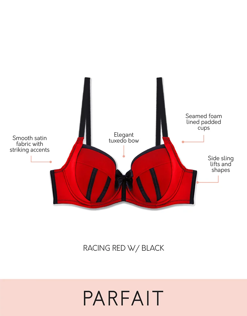 Parfait Charlotte Padded Balconette Bra Racing Red/Black