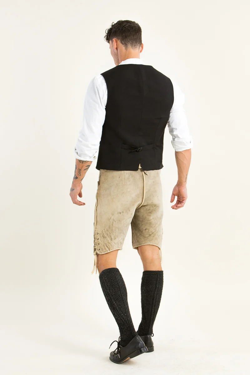 Kurze Meindl Hirschlederhose Herzog Max altschwarz