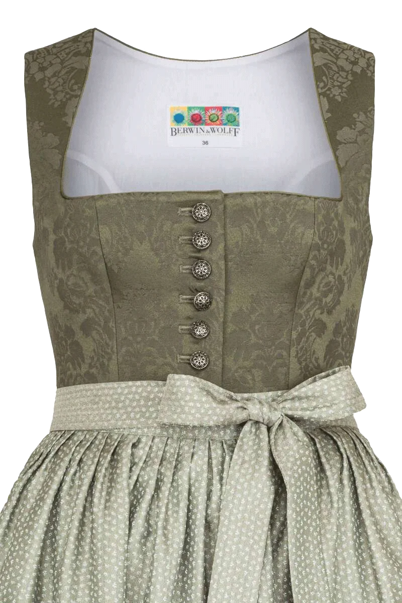 Midi Stretchdirndl Jacquard-Oberteil
