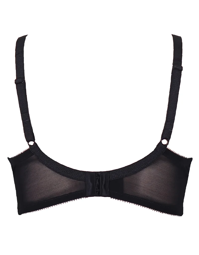 Charnos Rhapsody Underwired Plunge Bra Black/Platinum