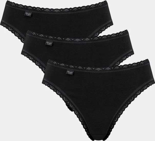 Sloggi 24/7 Cotton Lace Tai 3er Pack black