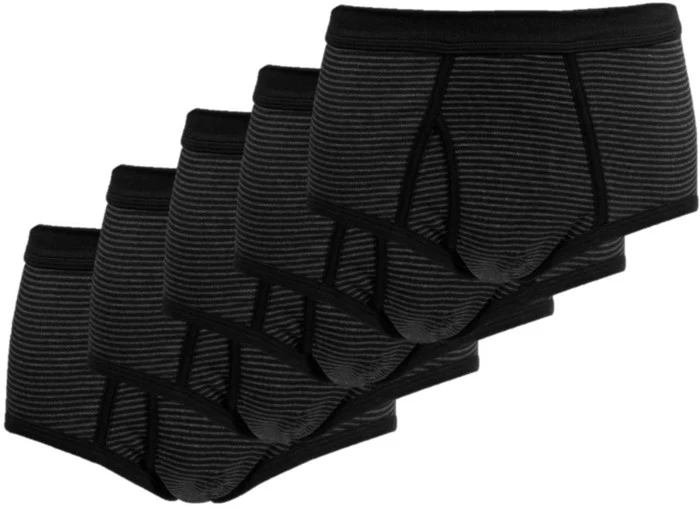 conta Herren Slip mit Eingriff schwarz geringelt 5-er Pack