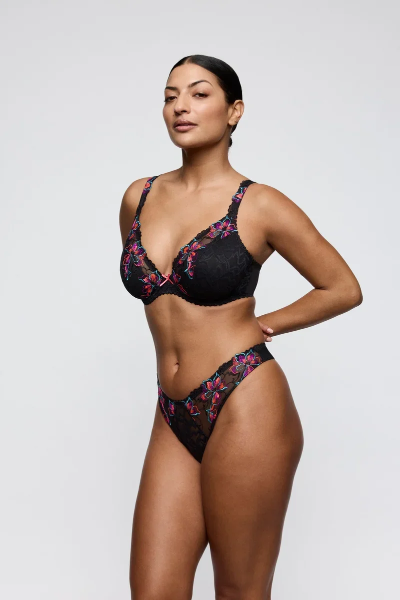 PrimaDonna - Miyara halb gepolsterter Plunge-BH Floral Eclipse