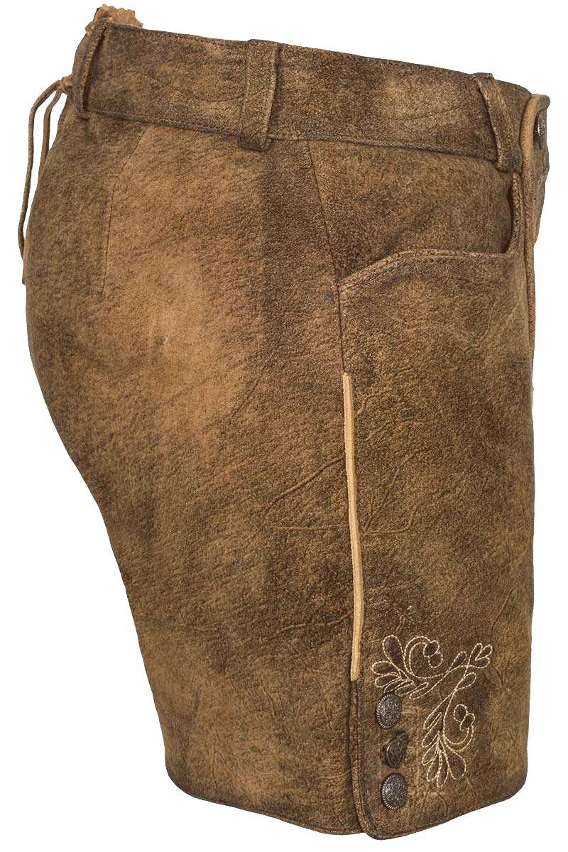 Kurze Damen-Lederhose Short mandelbraun
