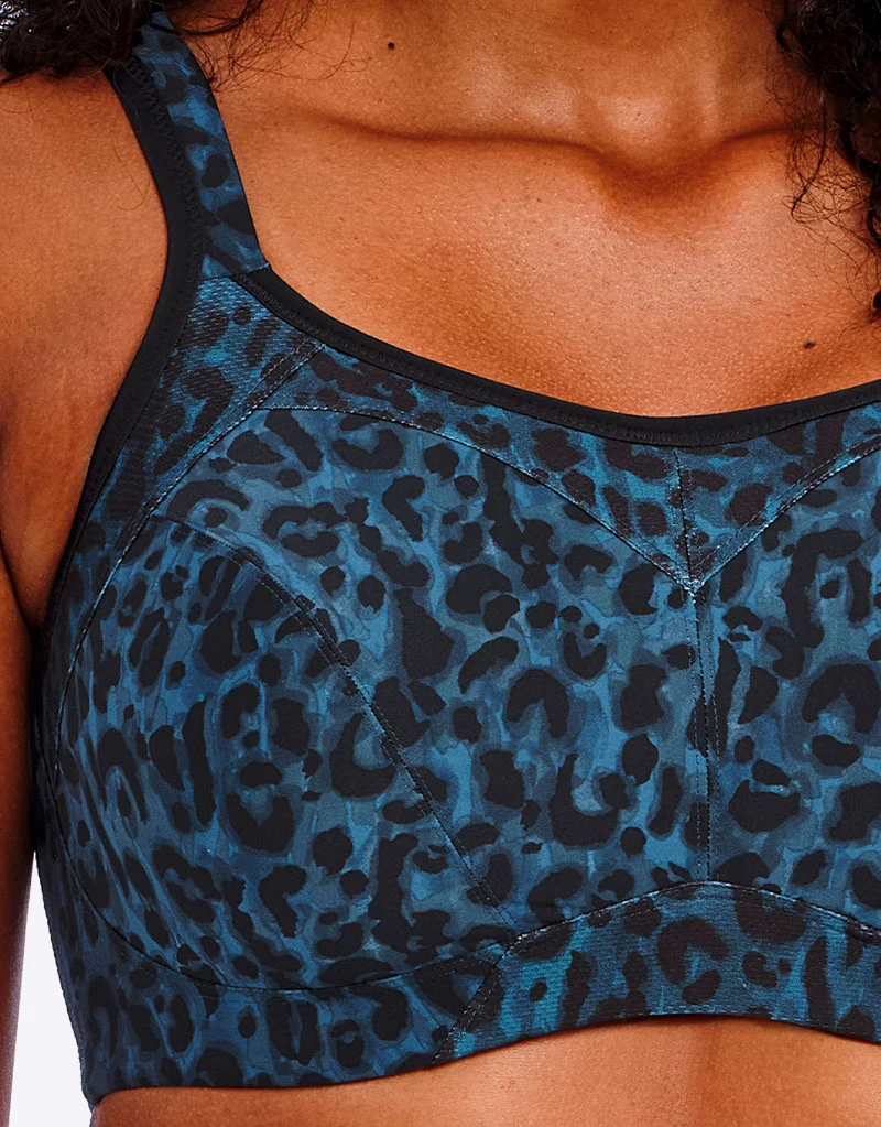 Freya Active High Octane Sports Bra Midnight Blue Leopard Print
