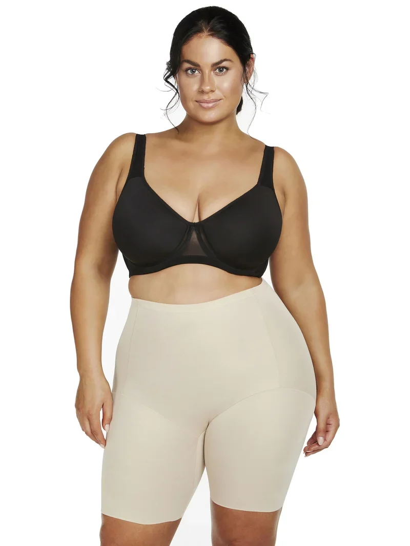 Naomi & Nicole Shapewear - Unglaublich bequeme Radlerhose mit Taillenbund, warmes Beige