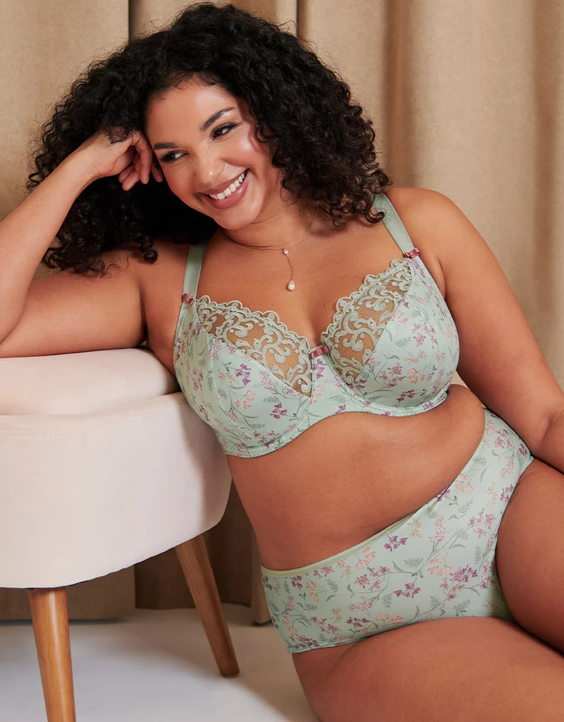 Flirtelle Everyday Full Brief Sage Green Print