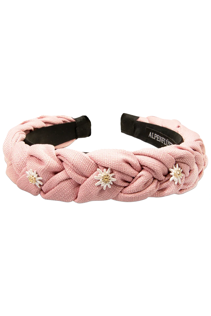 Haarreif geflochten mit Edelweiß-Blüten